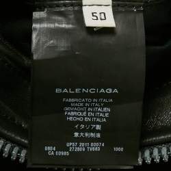 Pre Owned Balenciaga Black Suede Bomber Jacket L