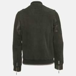 Pre Owned Balenciaga Black Suede Bomber Jacket L