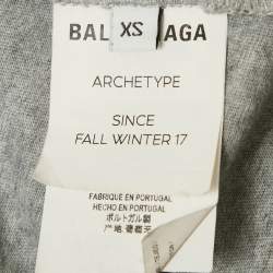 Pre Owned Balenciaga Grey Political Campaign Print Jersey T-Shirt XS