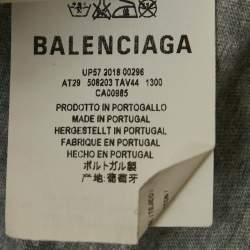 Pre Owned Balenciaga Grey Political Campaign Print Jersey T-Shirt XS