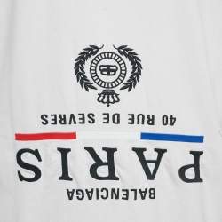 Pre Owned Balenciaga Unisex Grey Distressed Jersey Upside Down T-shirt L