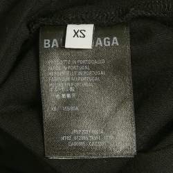Pre Owned Balenciaga Black BB Logo Pixel Print Cotton T-Shirt XS  