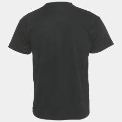 Pre Owned Balenciaga Black BB Logo Pixel Print Cotton T-Shirt XS  