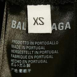 Pre Owned Balenciaga Black Logo Print Cotton Crewneck T-Shirt XS