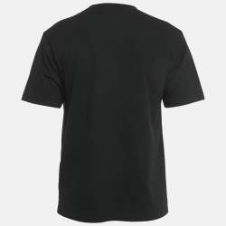 Pre Owned Balenciaga Black Logo Print Cotton Crewneck T-Shirt XS