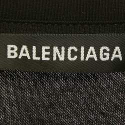 Pre Owned Balenciaga Black Logo Print Cotton Crewneck T-Shirt XS