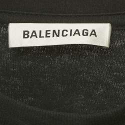 Pre Owned Balenciaga Black Logo Print Cotton T-Shirt XS