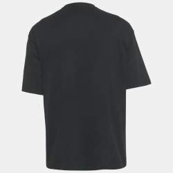 Pre Owned Balenciaga Black Logo Print Cotton T-Shirt XS