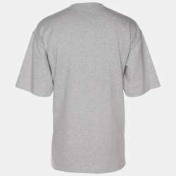 Pre Owned Balenciaga Grey Jersey Logo Print T-Shirt M
