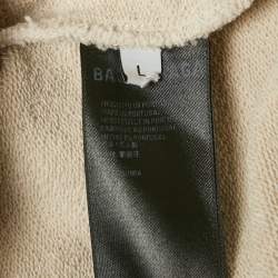 ممل�وكة مسبقًا هودي بنسياغا قطن تريكو بطبعة حقوق الطبع والنشر لون بيج للجنسين مقاس كبير (لارج)