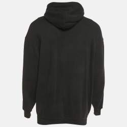 Pre Owned Balenciaga Black Sponsor Logo Embroidered Cotton Hoodie XS