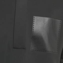 Pre Owned Balenciaga Black Jersey Fake Pocket Detail Polo T-Shirt L