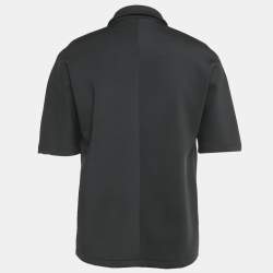 Pre Owned Balenciaga Black Jersey Fake Pocket Detail Polo T-Shirt L