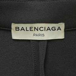 Pre Owned Balenciaga Black Jersey Fake Pocket Detail Polo T-Shirt L