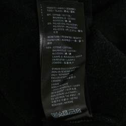 Pre Owned Balenciaga Unisex Black Logo Print Cotton Knit Hoodie M