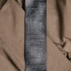 Pre Owned Balenciaga Unisex Tan Brown Logo Embroidered Cotton T-Shirt M