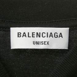 Pre Owned Balenciaga Unisex Black WFP Print Jersey T-Shirt S