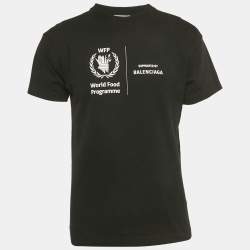 Pre Owned Balenciaga Unisex Black WFP Print Jersey T-Shirt S