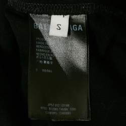 Pre Owned Balenciaga Unisex Black WFP Print Jersey T-Shirt S