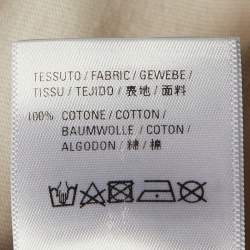 Pre Owned Balenciaga Beige Logo Print Cotton T-Shirt M