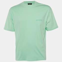 Pre Owned �قميص بالنسياغا قطن متسع بشعار أخضر للجنسين مقاس صغير جداً (إكس إكس سمول)