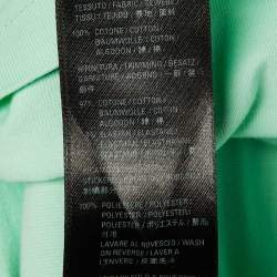 Pre Owned قميص بالنسياغا قطن متسع بشعار أخضر للجنسين مقاس صغير جداً (إكس إكس سمول)