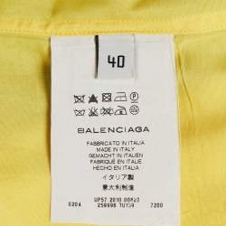 مملوكة مسبقًا Balenciaga Yellow Cotton Short Sleeve Shirt M