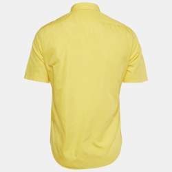 مملوكة مسبقًا Balenciaga Yellow Cotton Short Sleeve Shirt M