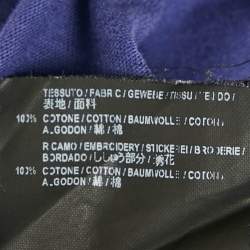 Pre Owned تي شيرت بالنسياغا كبير قطن مطبوع شعار الماركة أزرق مقاس وسط (ميديم)