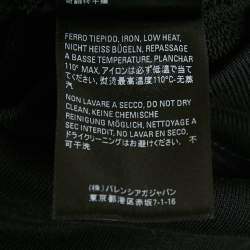 Pre Owned Balenciaga Black Logo Print Cotton Oversize Hoodie M