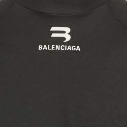 مملوكة مسبقًا Balenciaga Activewear Black Logo Print Jersey Long Sleeve T-Shirt M