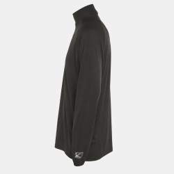 مملوكة مسبقًا Balenciaga Activewear Black Logo Print Jersey Long Sleeve T-Shirt M