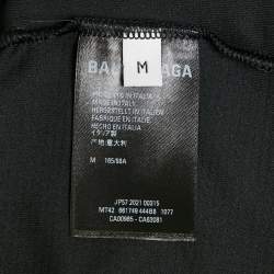 مملوكة مسبقًا Balenciaga Activewear Black Logo Print Jersey Long Sleeve T-Shirt M