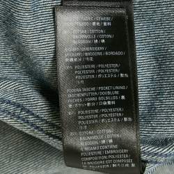 مملوكة مسبقًا Balenciaga Blue Logo Embroidered Oversized Denim Jacket XS