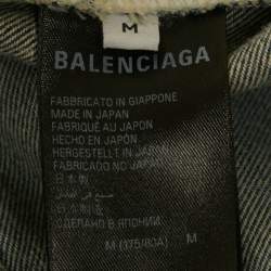 Pre Owned بنطلون جينز ديستريسد متسخ بالنسياجا أزرق للجنسين مقاس وسط 32"