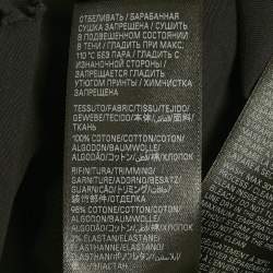 Pre Owned تي شيرت بالنسياغا أزرق داكن بطبعة قطن نمط ممزق مقاس متوسط