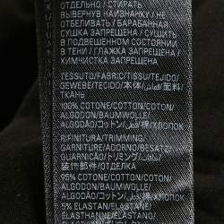 Pre Owned Balenciaga Black Logo Printed Cotton Knit Frayed Hem T-Shirt M