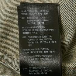 مملوكة مسبقًا جاكيت بالنسياغا كبير الحجم مطرز بالشعار دينيم أزرق مقاس صغير جداً (إكس سمول)