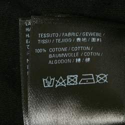 مملوكة مسبقًا تي شيرت بالنسياغا مطبوع بشعار قطن أسود بنمط واسع مقاس صغير جدًا