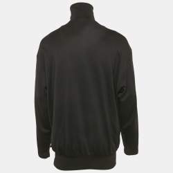 مملوكة مسبقًا جاكيت بالنسياجا قماش جيرسي أسود بسحاب مقاس كبير - لارج