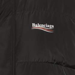 مملوكة مسبقًا السترة بوف بالنسياجا نايلون كبيرة الحجم لحملة سياسية سوداء - مقاس صغير