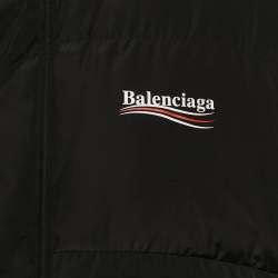 مملوكة مسبقًا السترة بوف بالنسياجا نايلون كبيرة الحجم لحملة سياسية سوداء - مقاس صغير