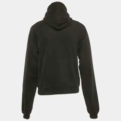 Pre Owned Balenciaga Black Logo Print Cotton Hoodie XS