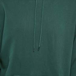مملوكة مسبقًا Balenciaga Green Logo Print Cotton Knit Hoodie M