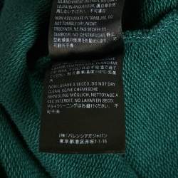 مملوكة مسبقًا Balenciaga Green Logo Print Cotton Knit Hoodie M