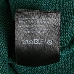 مملوكة مسبقًا Balenciaga Green Logo Print Cotton Knit Hoodie M