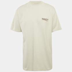 Pre Owned Balenciaga Grey Political Campaign Print Jersey T-Shirt XS