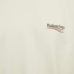 Pre Owned Balenciaga Grey Political Campaign Print Jersey T-Shirt XS