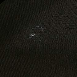 مملوكة مسبقًا تي شيرت بالنسياغا جيرسي مطرز بشعار أسود للجنسين مقاس صغير جداً