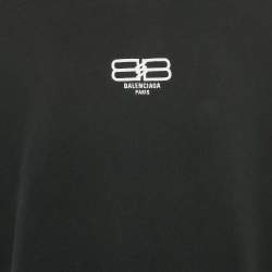 مملوكة مسبقًا Balenciaga Unisex Black BB Icon Cotton Hoodie S